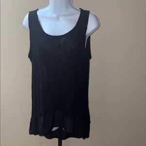 BCBG Maxazria Black Sleeveless High Low Layering Tank Top Women’s Size M